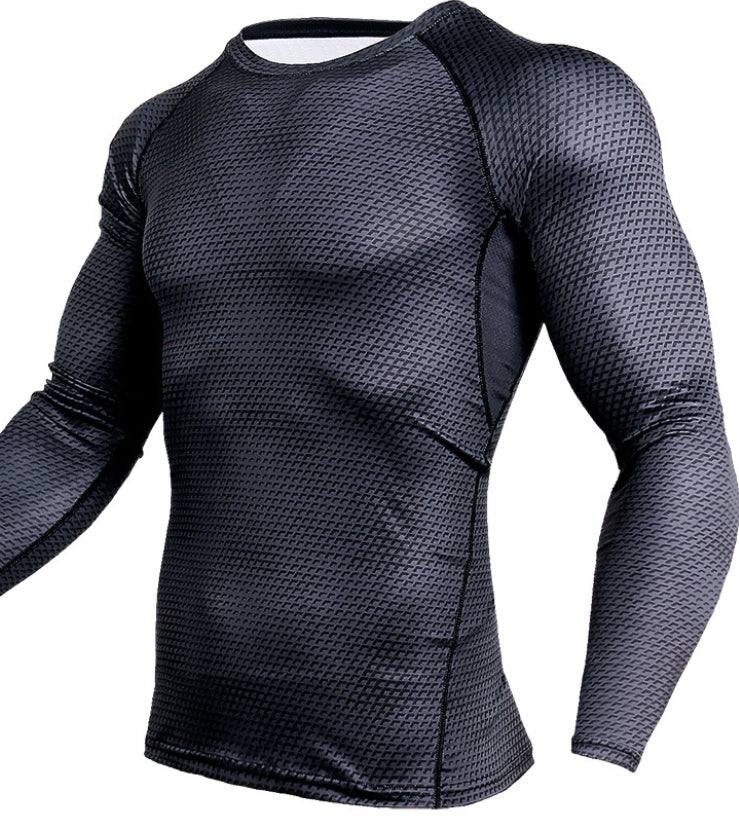 Kompressionsshirt Herren Gym Laufshirt Schnelltrocknend Atmungsaktiv Fitness Sport Shirt Sportswear Training Sport Tight Rashguard Male